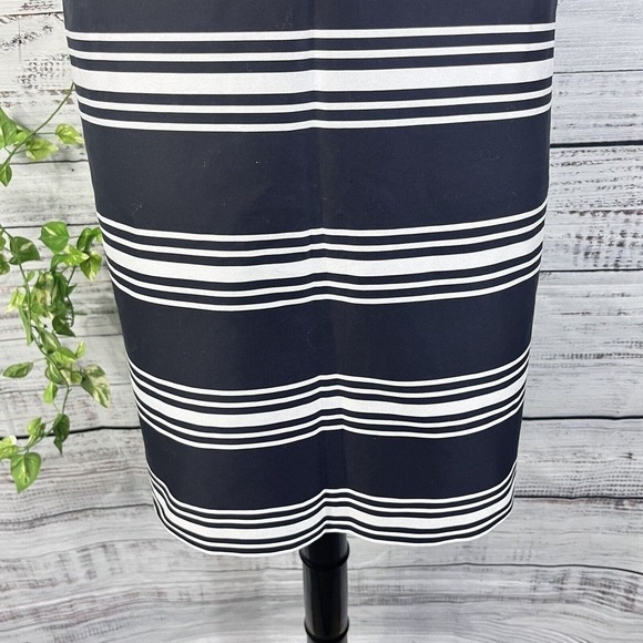 Talbots Skirt size 14 Pet Black White Striped Straight Church Career Above Knee - Picture 7 of 11